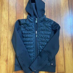 Calia By Carrie Underwood Quilted Hybrid Bomber Hooded Jacket